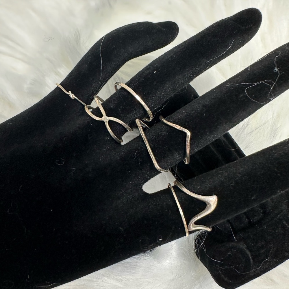 7 Assorted Sterling Silver Stackable Rings - image 2